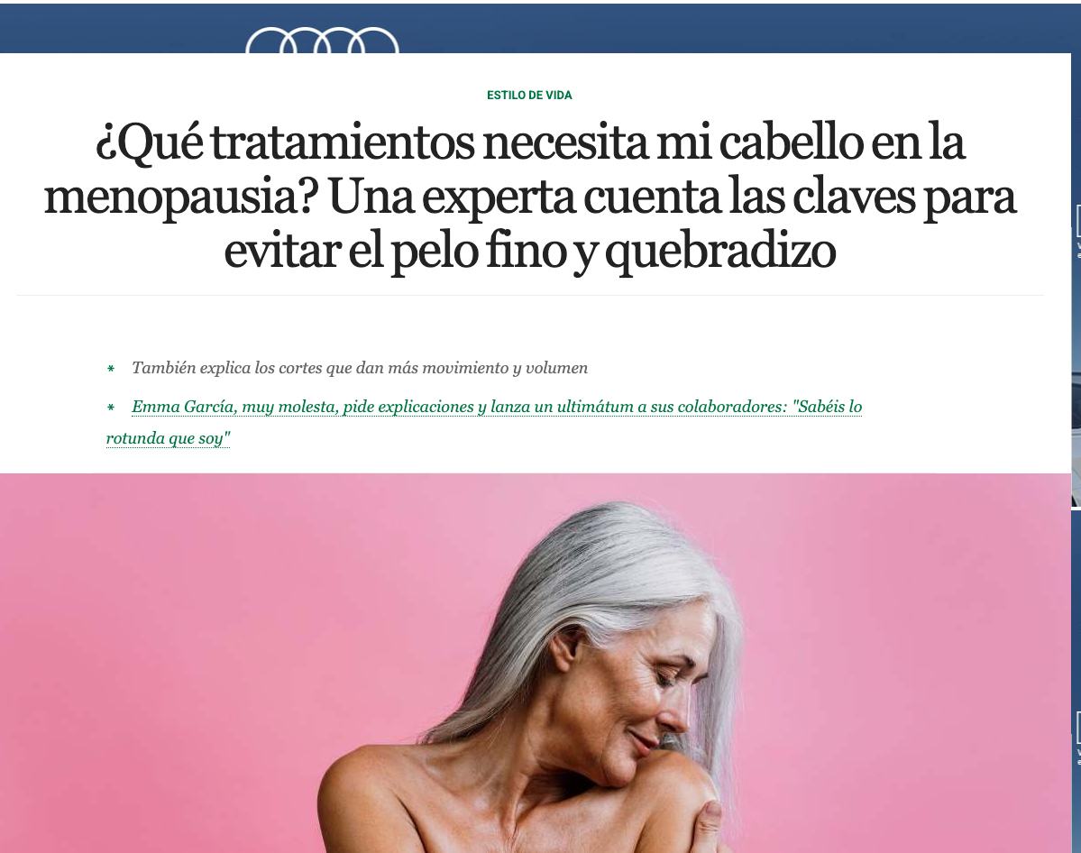 ¿Qué tratamientos necesita mi cabello en la menopausia? Una experta cuenta las claves para evitar el pelo fino y quebradizo