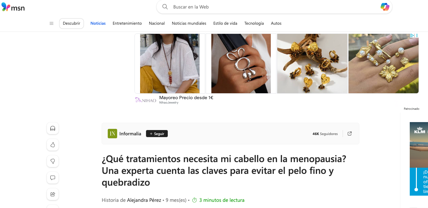 Qué tratamientos necesita mi cabello en la menopausia? Una experta cuenta las claves para evitar el pelo fino y quebradizo