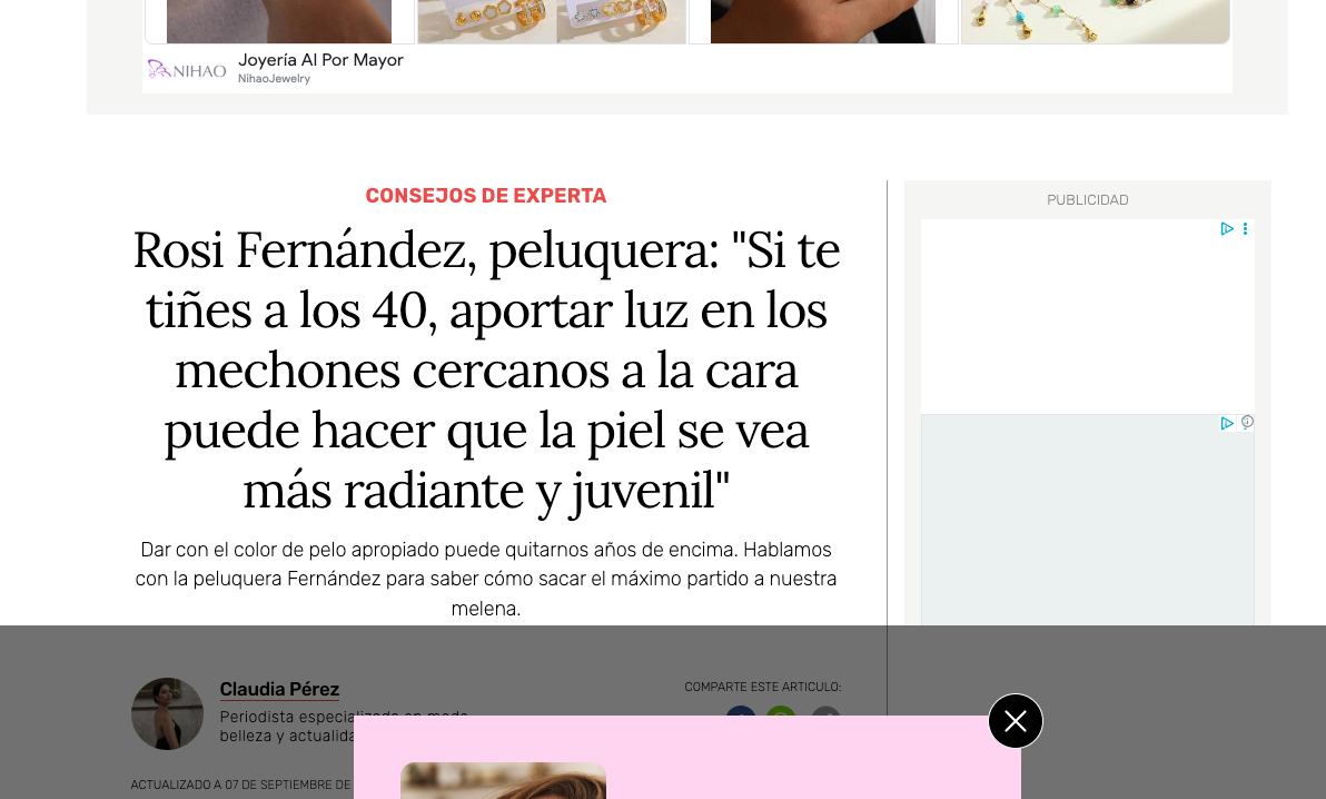 Rosi Fernández, peluquera, sobre teñirse después de los 40: “Hay que evitar los tonos planos y apostar por técnicas como los reflejos"