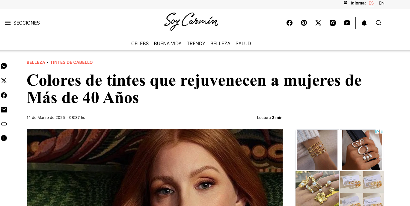 Colores de tinte que rejuvenecen a mujeres de más de 40 años