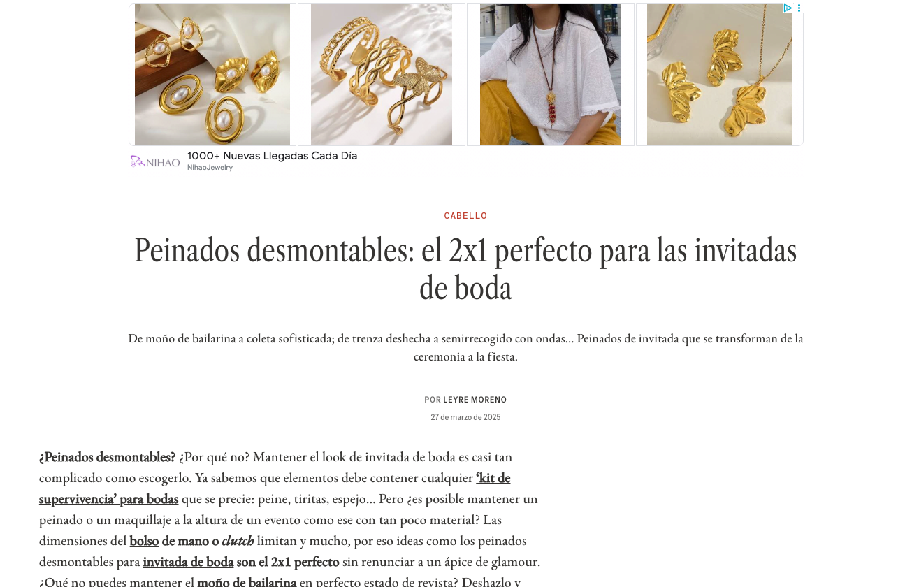 Peinados desmontables: el 2x1 perfecto para las invitadas de boda