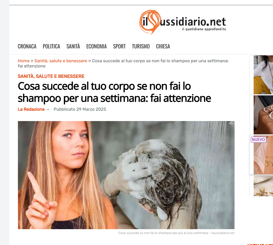Cosa succede al tuo corpo se non fai lo shampoo per una settimana: fai attenzione