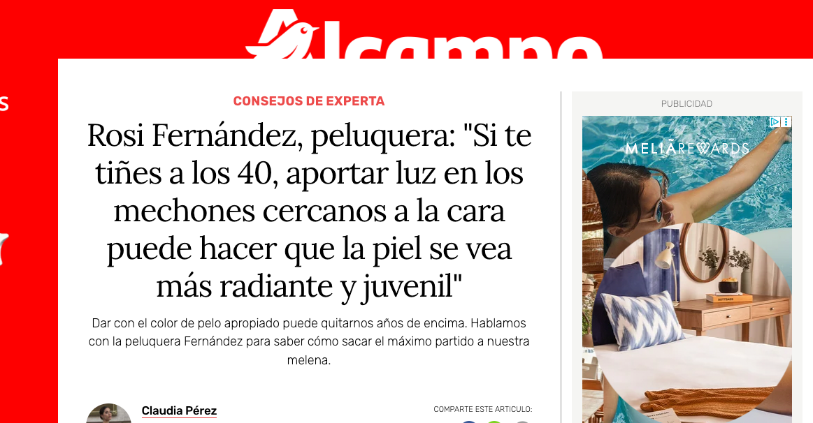 Rosi Fernández, peluquera, sobre teñirse a los 40: "Elegir un color demasiado oscuro puede hacer que el rostro se vea más apagado"