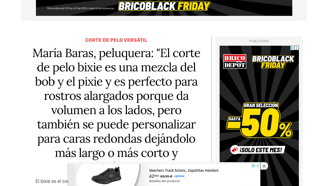 María Baras, peluquera: "El corte de pelo bixie es una mezcla del bob y el pixie y es perfecto para rostros alargados porque da volumen a los lados, pero también se puede personalizar para caras redondas dejándolo más largo o más corto y aplanándolo"