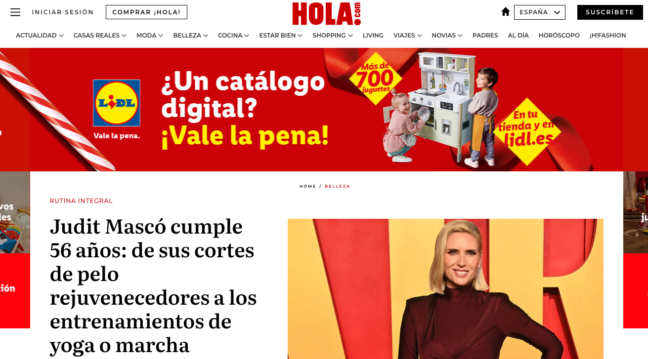 udit Mascó cumple 56 años: de sus cortes de pelo rejuvenecedores a los entrenamientos de yoga o marcha nórdica